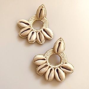 Beaded Seashell Handmade Earrings